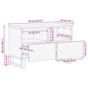 Ντουλάπι TV Καφέ 70 x 33 x 46 εκ Στερεό ξύλο μάνγκο - Pakobazaar
