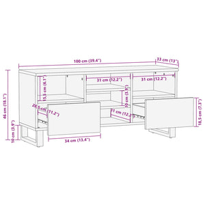 Ντουλάπι TV Corona Καφέ 100 x 33 x 46 εκ Στερεό ξύλο μάνγκο - Pakobazaar
