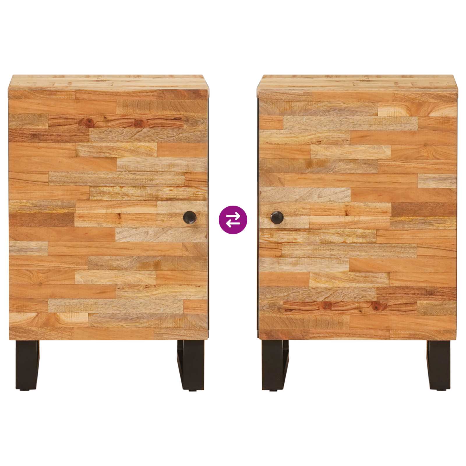 Ντουλάπι Μπάνιου Φυσικό 38 x 33 x 58 εκ. Στερεό ξύλο μάνγκο - Pakobazaar