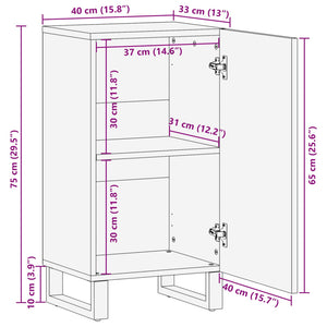 Βοηθητικό ντουλάπι Καφέ 40 x 33 x 75 εκ. Στερεό ξύλο μάνγκο - Pakobazaar