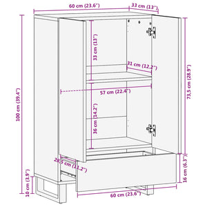 Αποθηκευτικός Ψηλός Ντουλάπι Καφέ 60 x 33 x 100 εκ.