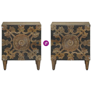 Κομοδίνο Καφέ 40 x 33,5 x 46 εκ Στερεό ξύλο μάνγκο - Pakobazaar