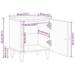 Κομοδίνο Καφέ 40 x 33,5 x 46 εκ Στερεό ξύλο μάνγκο - Pakobazaar