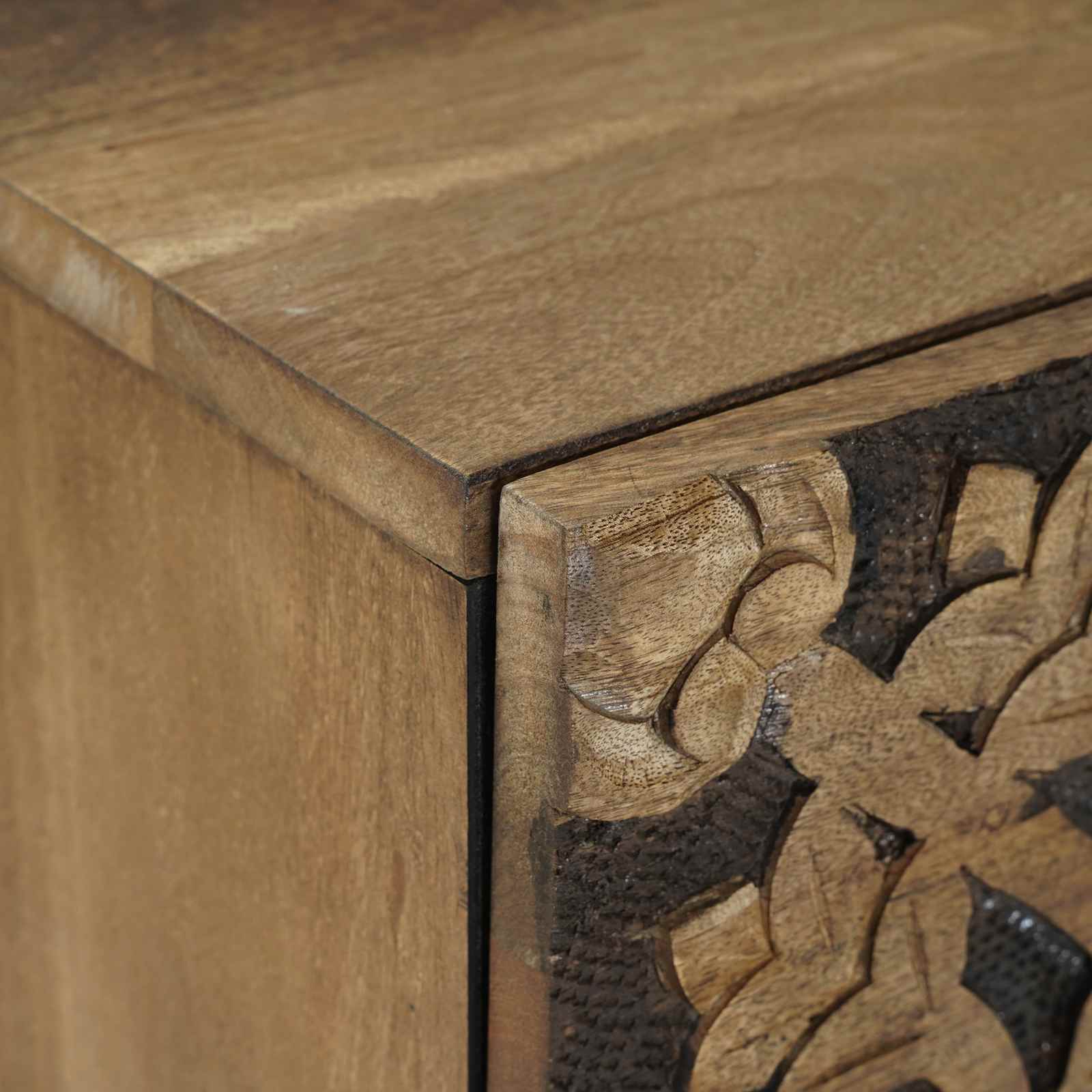 Κομοδίνο 2 pcs Καφέ 40 x 33,5 x 46 εκ Στερεό ξύλο μάνγκο - Pakobazaar