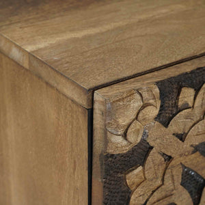 Κομοδίνο 2 pcs Καφέ 40 x 33,5 x 46 εκ Στερεό ξύλο μάνγκο - Pakobazaar