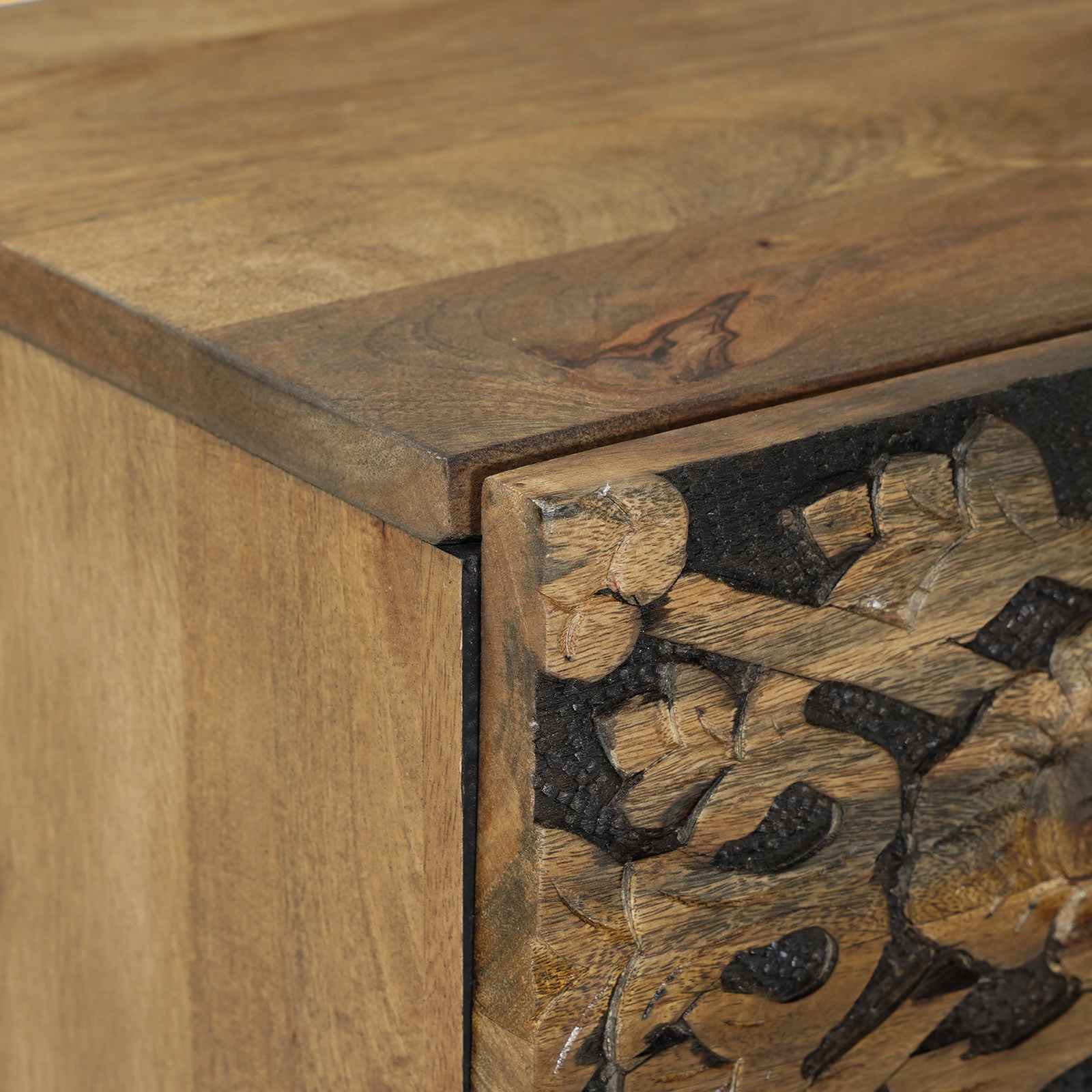 Κομοδίνο 2 pcs Καφέ 40 x 33,5 x 46 εκ Στερεό ξύλο μάνγκο - Pakobazaar