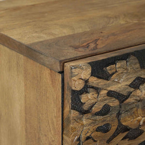 Κομοδίνο 2 pcs Καφέ 40 x 33,5 x 46 εκ Στερεό ξύλο μάνγκο - Pakobazaar