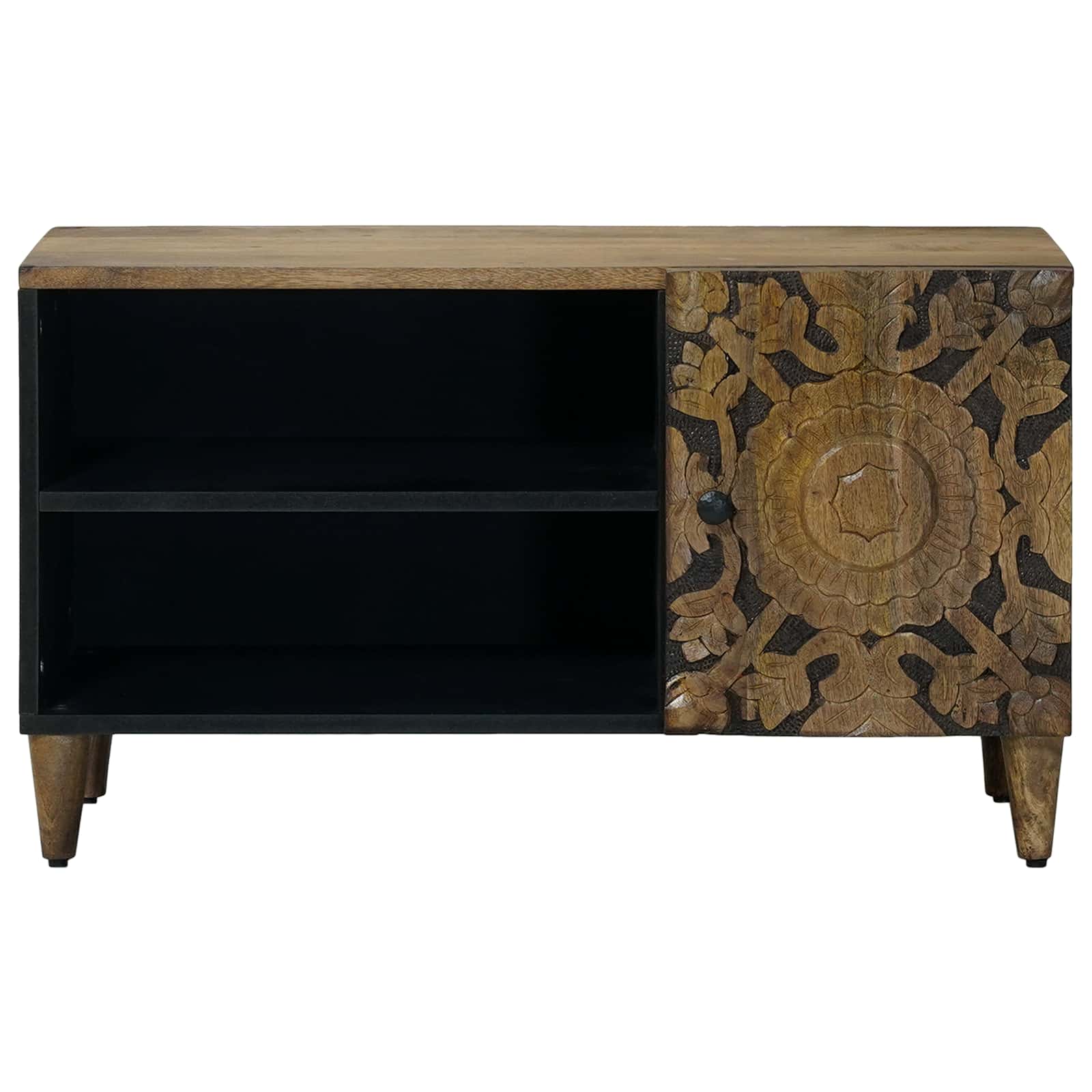 Ντουλάπι TV με ράφι Καφέ 80 x 31,5 x 46 cm Στερεό ξύλο μάνγκο - Pakobazaar
