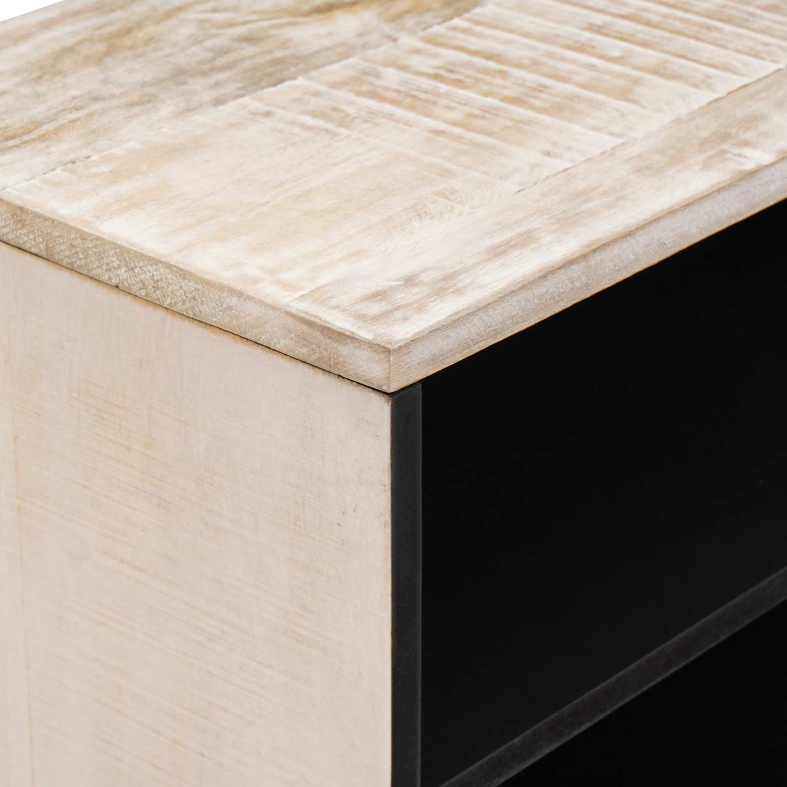 Ντουλάπι TV με πόρτα Λευκό 80 x 31,5 x 46 cm Στερεό ξύλο μάνγκο - Pakobazaar