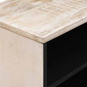 Ντουλάπι TV με πόρτα Λευκό 80 x 31,5 x 46 cm Στερεό ξύλο μάνγκο - Pakobazaar