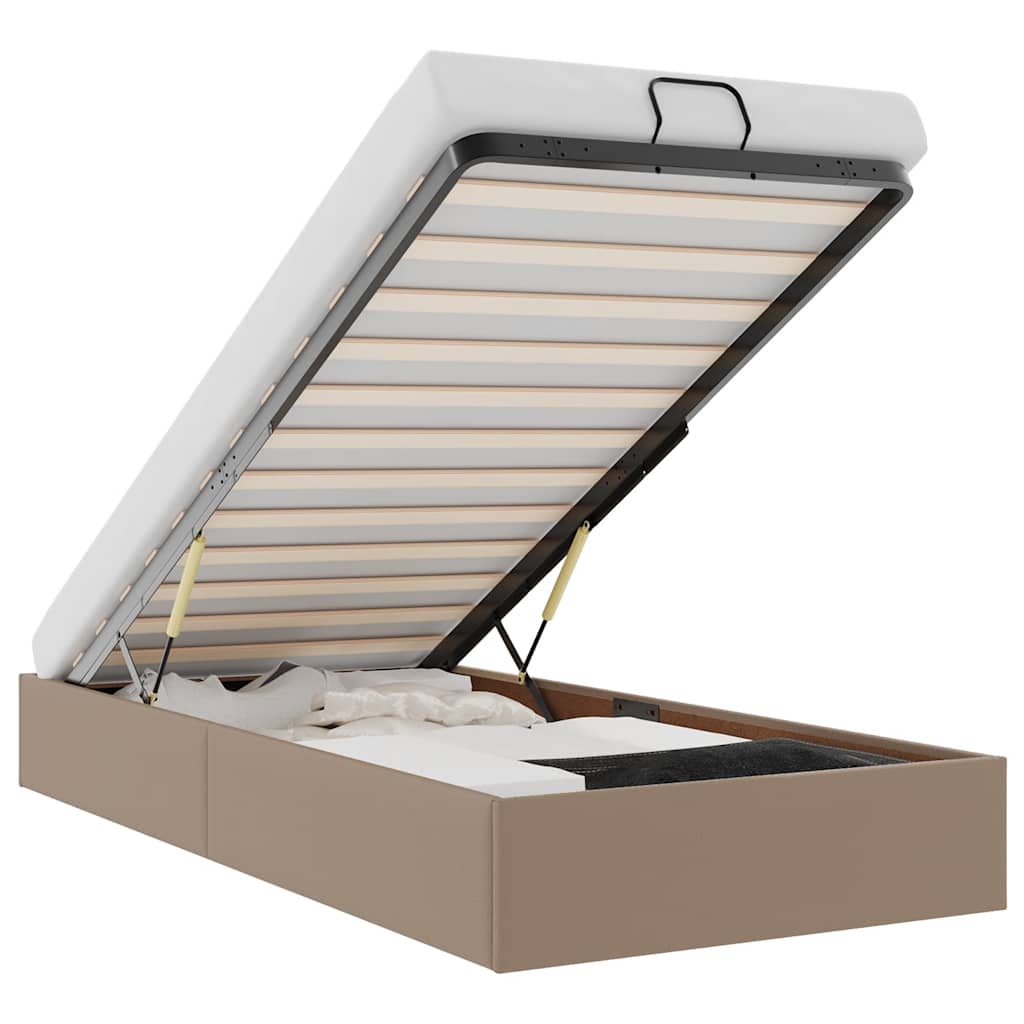 Οθωμανικό κρεβάτι χωρίς στρώμα Cappucino 90x200 cm Faux Leather