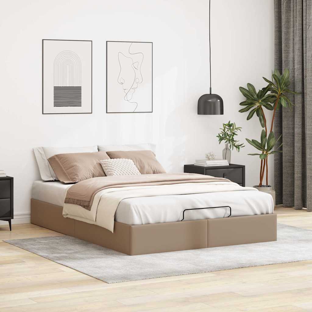 Οθωμανικό κρεβάτι χωρίς στρώμα Cappucino 140x190cm Faux Leather