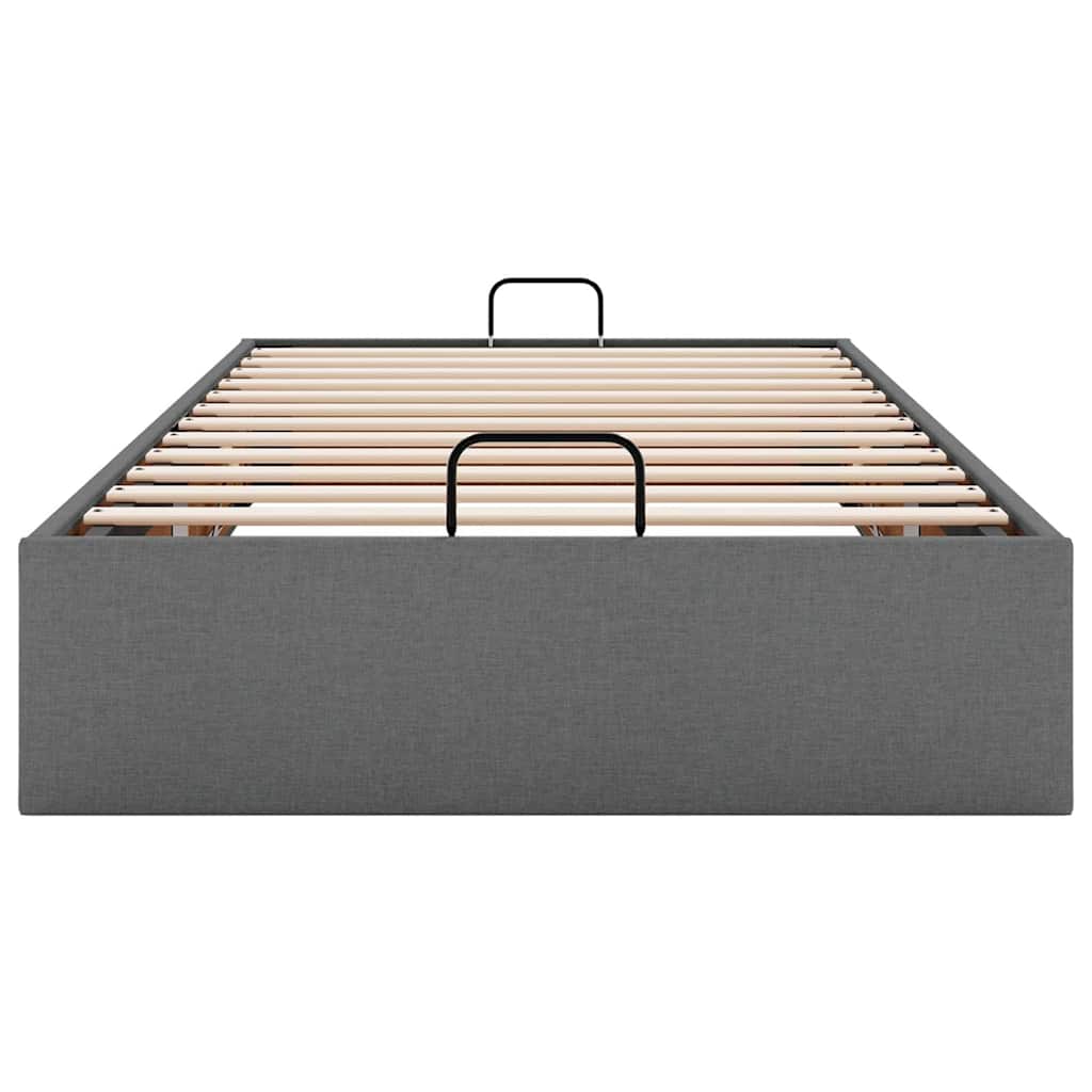 Οθωμανικό πλαίσιο κρεβατιού χωρίς στρώμα Σκούρο γκρι Ύφασμα - Pakobazaar