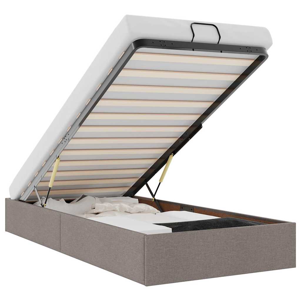 Οθωμανικό πλαίσιο κρεβατιού χωρίς στρώμα Taupe 90x190 cm Ύφασμα