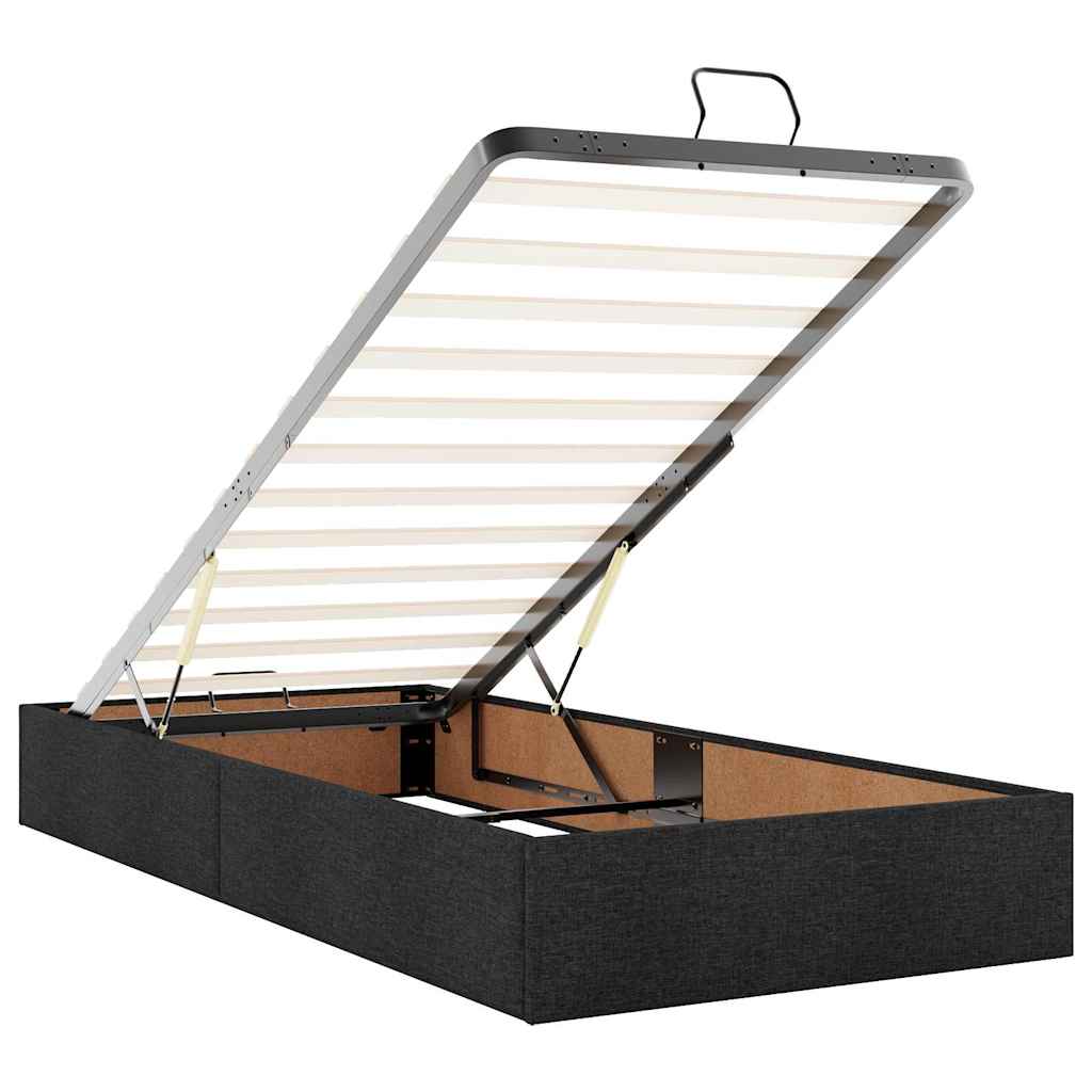 Οθωμανικό πλαίσιο κρεβατιού χωρίς στρώμα Μαύρο 90x200 cm Ύφασμα