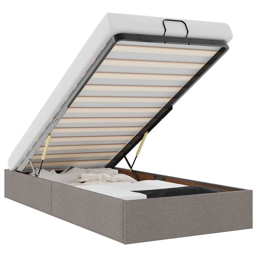 Οθωμανικό πλαίσιο κρεβατιού χωρίς στρώμα Taupe 90x200 cm Ύφασμα