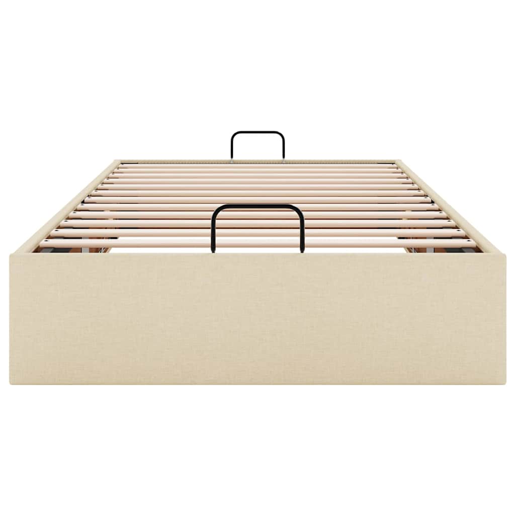Οθωμανικό πλαίσιο κρεβατιού χωρίς στρώμα Κρέμα 100x200cm Ύφασμα