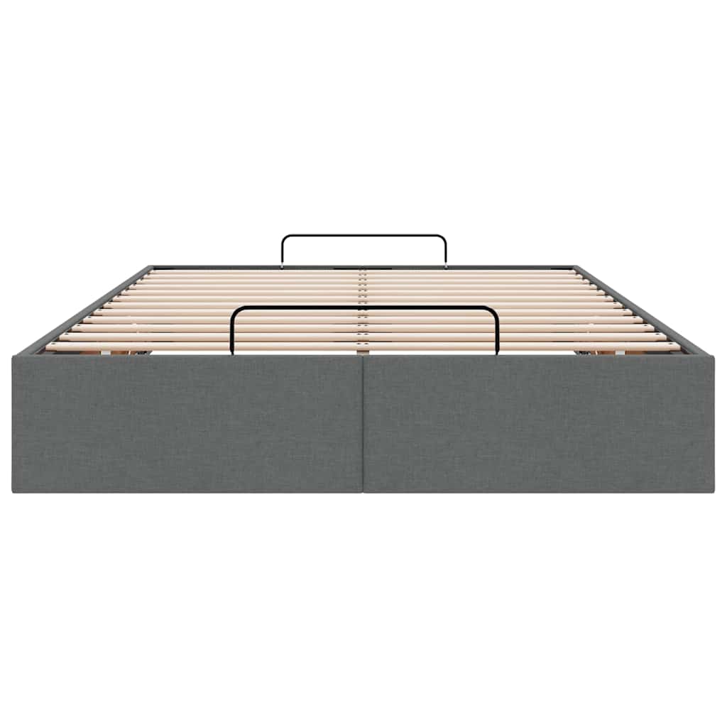 Οθωμανικό πλαίσιο κρεβατιού χωρίς στρώμα Σκούρο γκρι Ύφασμα