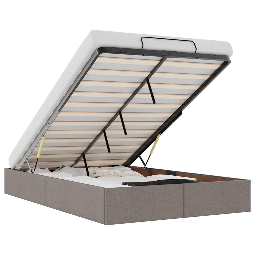 Οθωμανικό πλαίσιο κρεβατιού χωρίς στρώμα Taupe 120x190cm Ύφασμα