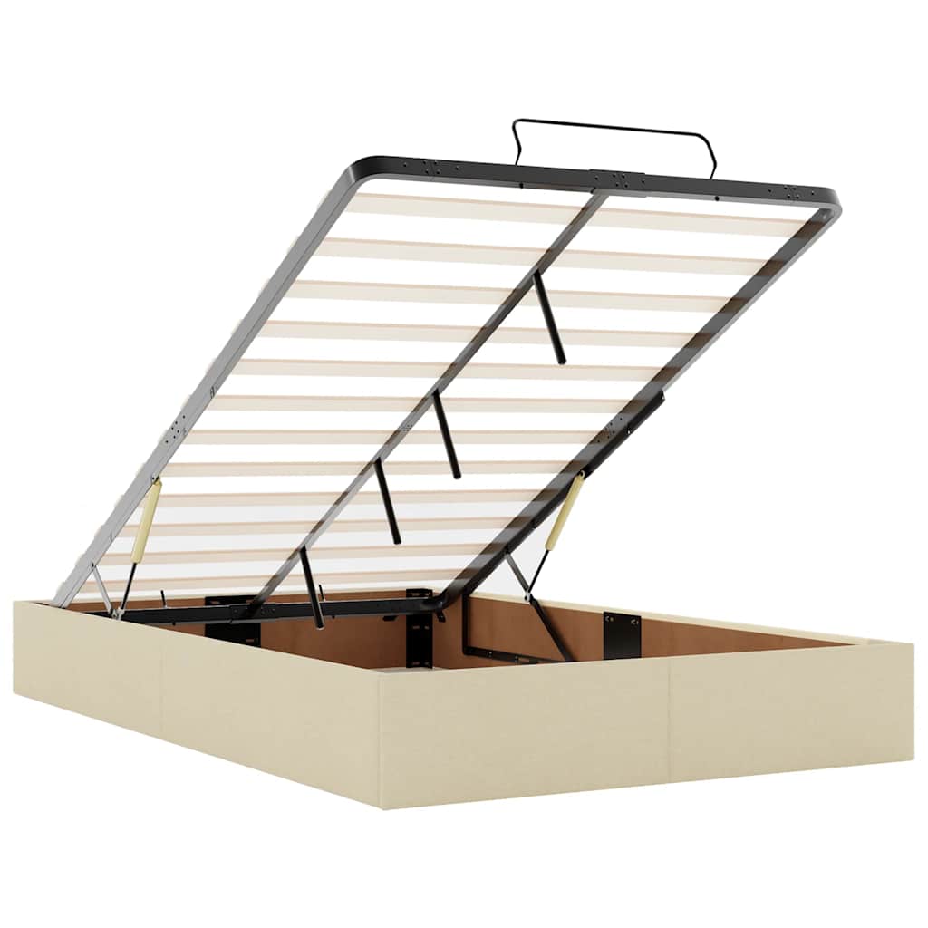 Οθωμανικό πλαίσιο κρεβατιού χωρίς στρώμα Κρέμα 120x200cm Ύφασμα