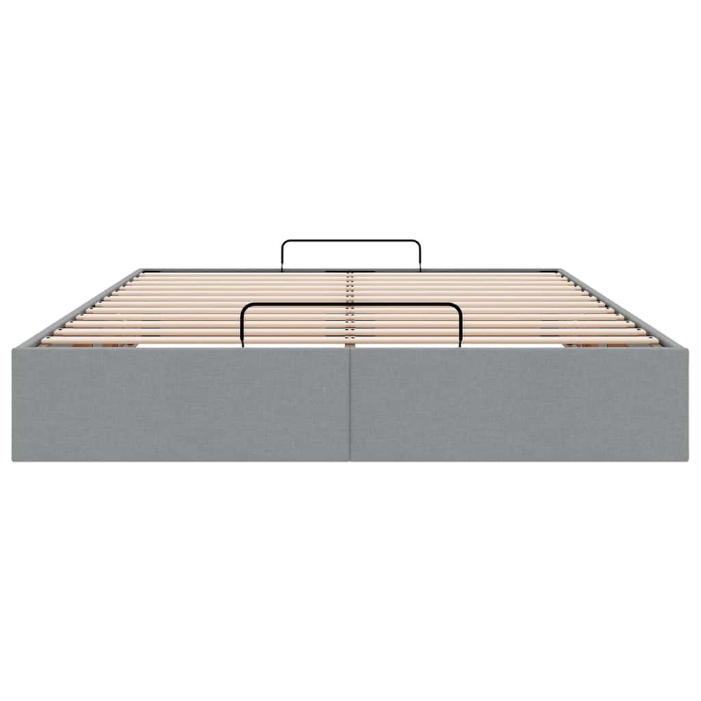 Οθωμανικό πλαίσιο κρεβατιού χωρίς στρώμα Ανοιχτό γκρι Ύφασμα