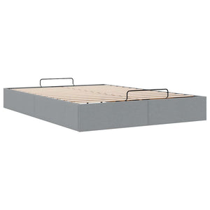 Οθωμανικό πλαίσιο κρεβατιού χωρίς στρώμα Ανοιχτό γκρι Ύφασμα