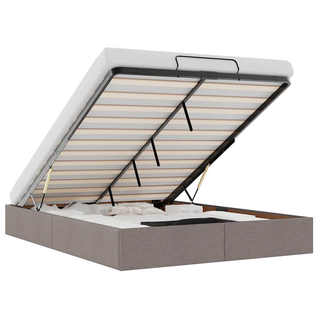 Οθωμανικό πλαίσιο κρεβατιού χωρίς στρώμα Taupe 140x200cm Ύφασμα