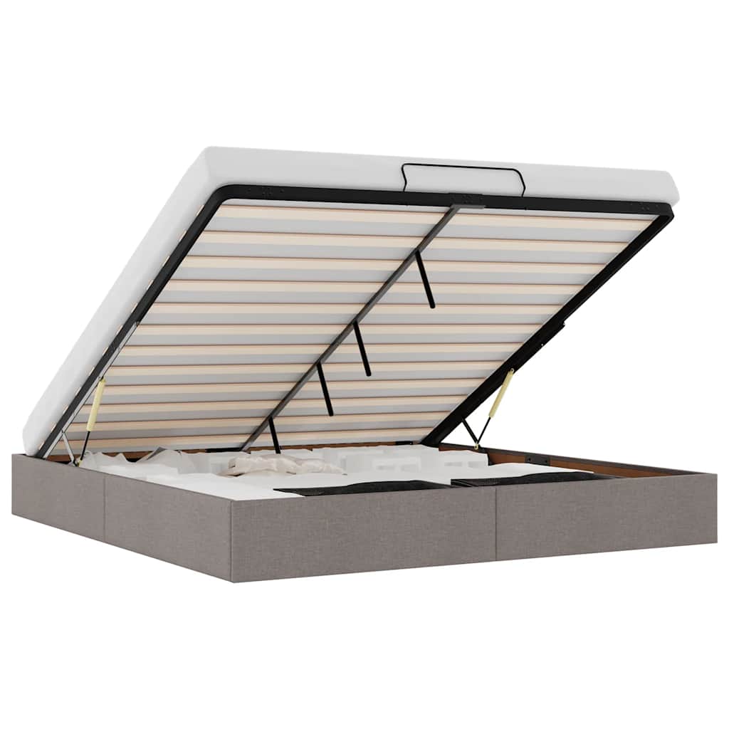 Οθωμανικό πλαίσιο κρεβατιού χωρίς στρώμα Taupe 200x200cm Ύφασμα