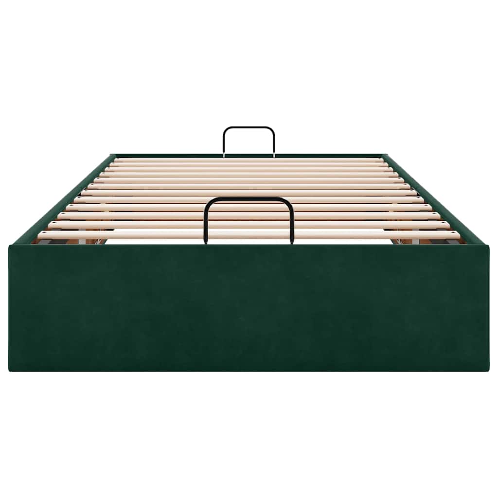 Οθωμανικό πλαίσιο κρεβατιού χωρίς στρώμα Σκούρο πράσινο Velvet