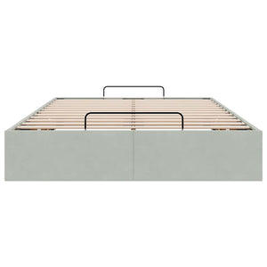 Οθωμανικό πλαίσιο κρεβατιού χωρίς στρώμα ανοιχτό γκρι Velvet