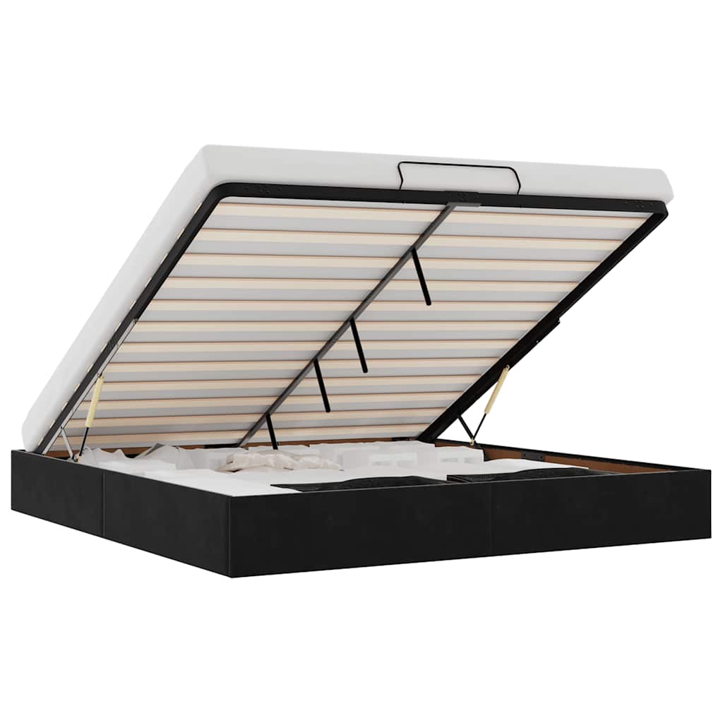 Οθωμανικό πλαίσιο κρεβατιού χωρίς στρώμα Μαύρο 160x200cm Velvet - Pakobazaar