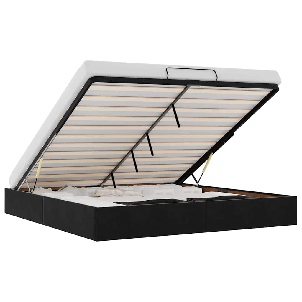 Οθωμανικό πλαίσιο κρεβατιού χωρίς στρώμα Μαύρο Βελούδο - Pakobazaar