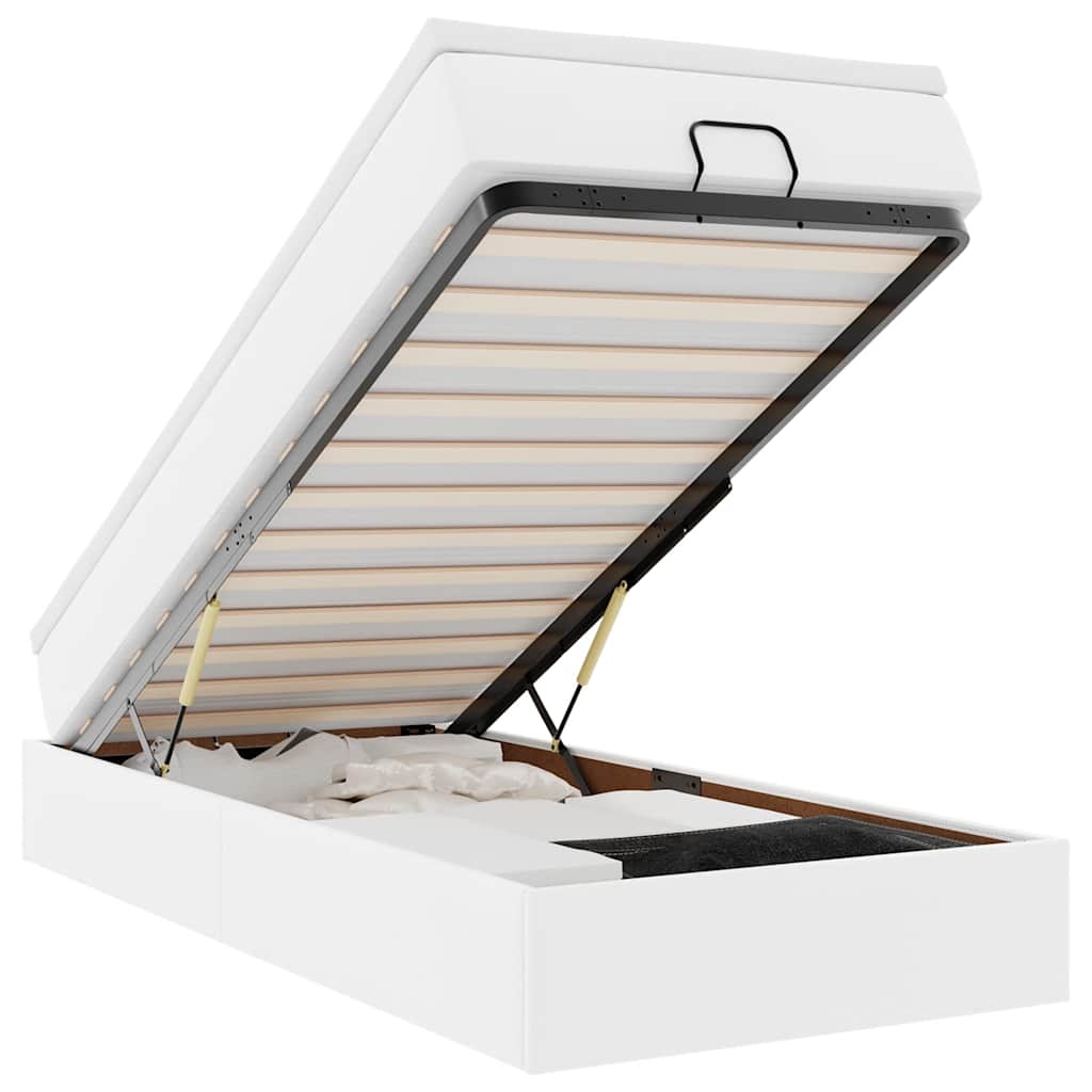 Οθωμανικό κρεβάτι με στρώμα Λευκό 80x200cm Faux Leather - Pakobazaar