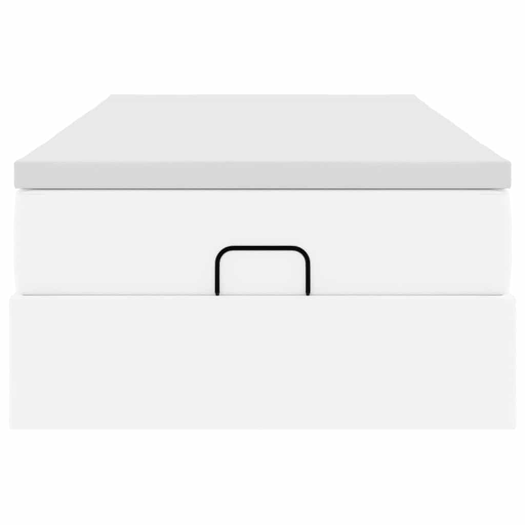 Οθωμανικό κρεβάτι με στρώμα Λευκό 80x200cm Faux Leather - Pakobazaar