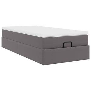 Οθωμανικό κρεβάτι με στρώμα Γκρι 80x200cm Faux Leather