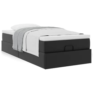 Οθωμανικό κρεβάτι με στρώμα Μαύρο 90x190cm Faux Leather
