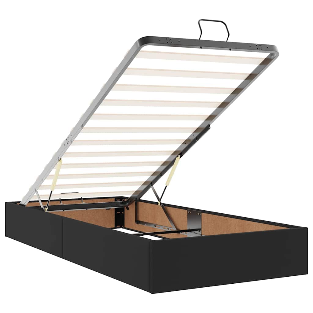 Οθωμανικό κρεβάτι με στρώμα Μαύρο 90x200cm Faux Leather