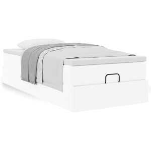 Οθωμανικό κρεβάτι με στρώμα Λευκό 90x200cm Faux Leather - Pakobazaar