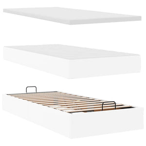 Οθωμανικό κρεβάτι με στρώμα Λευκό 90x200cm Faux Leather - Pakobazaar