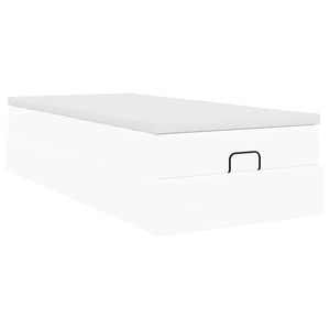 Οθωμανικό κρεβάτι με στρώμα Λευκό 90x200cm Faux Leather - Pakobazaar