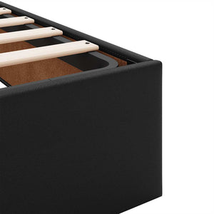 Οθωμανικό κρεβάτι με στρώμα Μαύρο 100x200cm Faux Leather - Pakobazaar