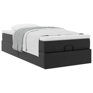 Οθωμανικό κρεβάτι με στρώμα Μαύρο 100x200cm Faux Leather - Pakobazaar