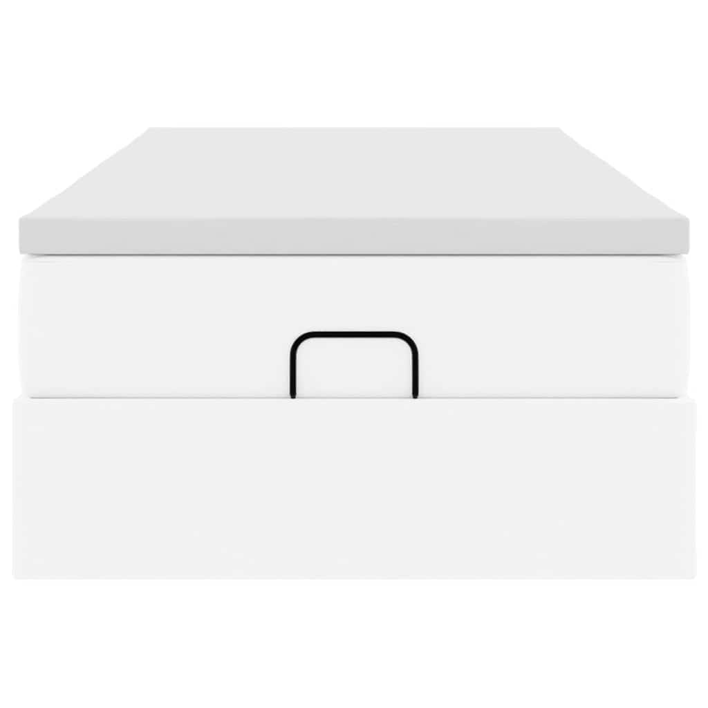 Οθωμανικό κρεβάτι με στρώμα Λευκό 100x200cm Faux Leather