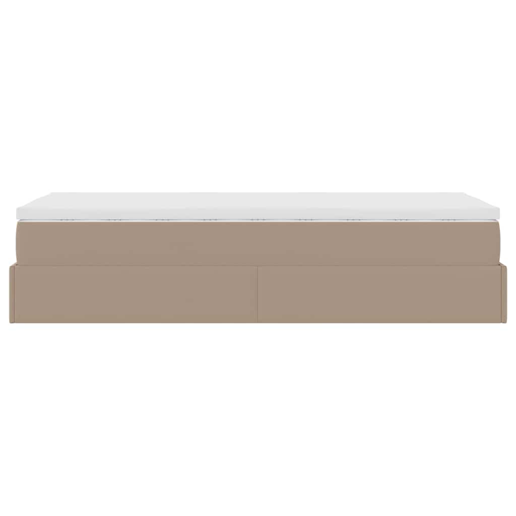 Οθωμανικό κρεβάτι με στρώμα Cappucino 100x200cm Faux Leather - Pakobazaar