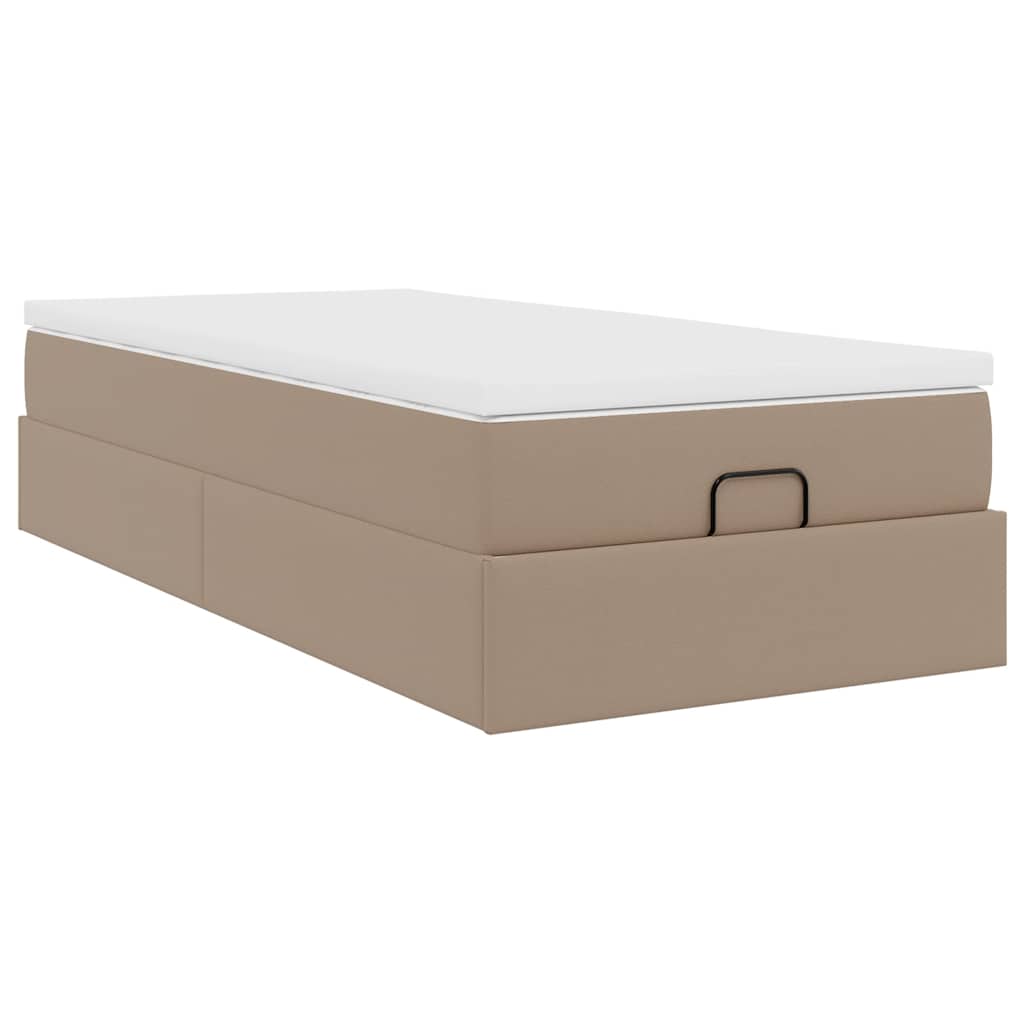 Οθωμανικό κρεβάτι με στρώμα Cappucino 100x200cm Faux Leather - Pakobazaar