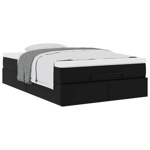 Οθωμανικό κρεβάτι με στρώμα Μαύρο 120x190 cm Faux Leather - Pakobazaar