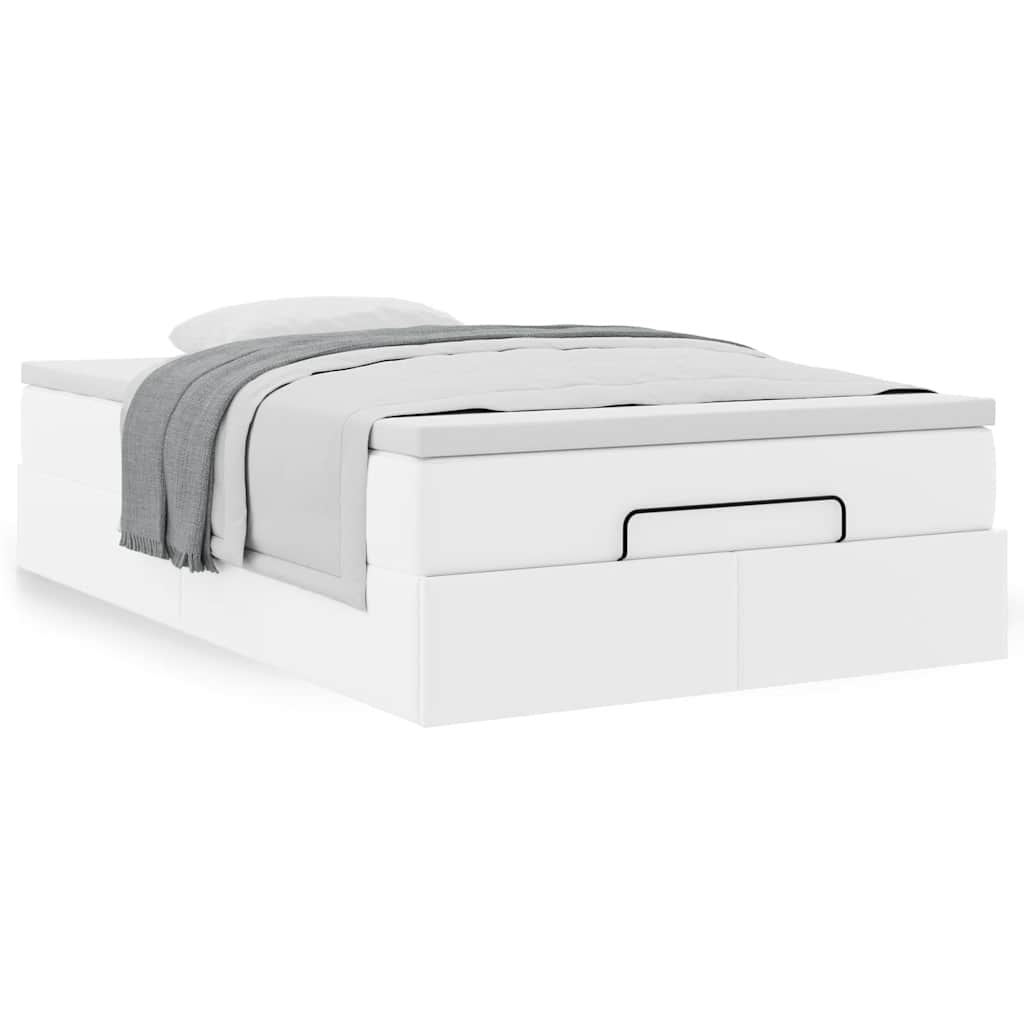 Οθωμανικό κρεβάτι με στρώμα Λευκό 120x190 cm Faux Leather - Pakobazaar