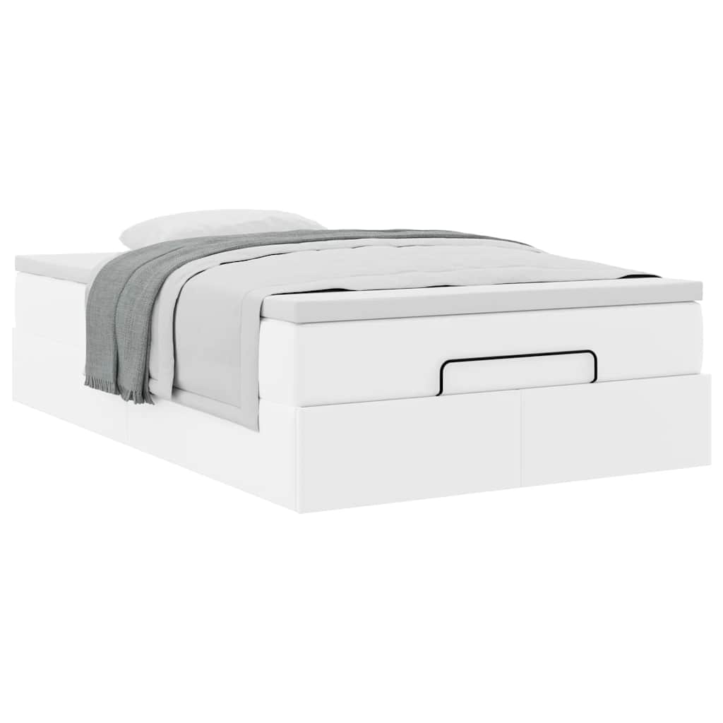 Οθωμανικό κρεβάτι με στρώμα Λευκό 120x190 cm Faux Leather - Pakobazaar