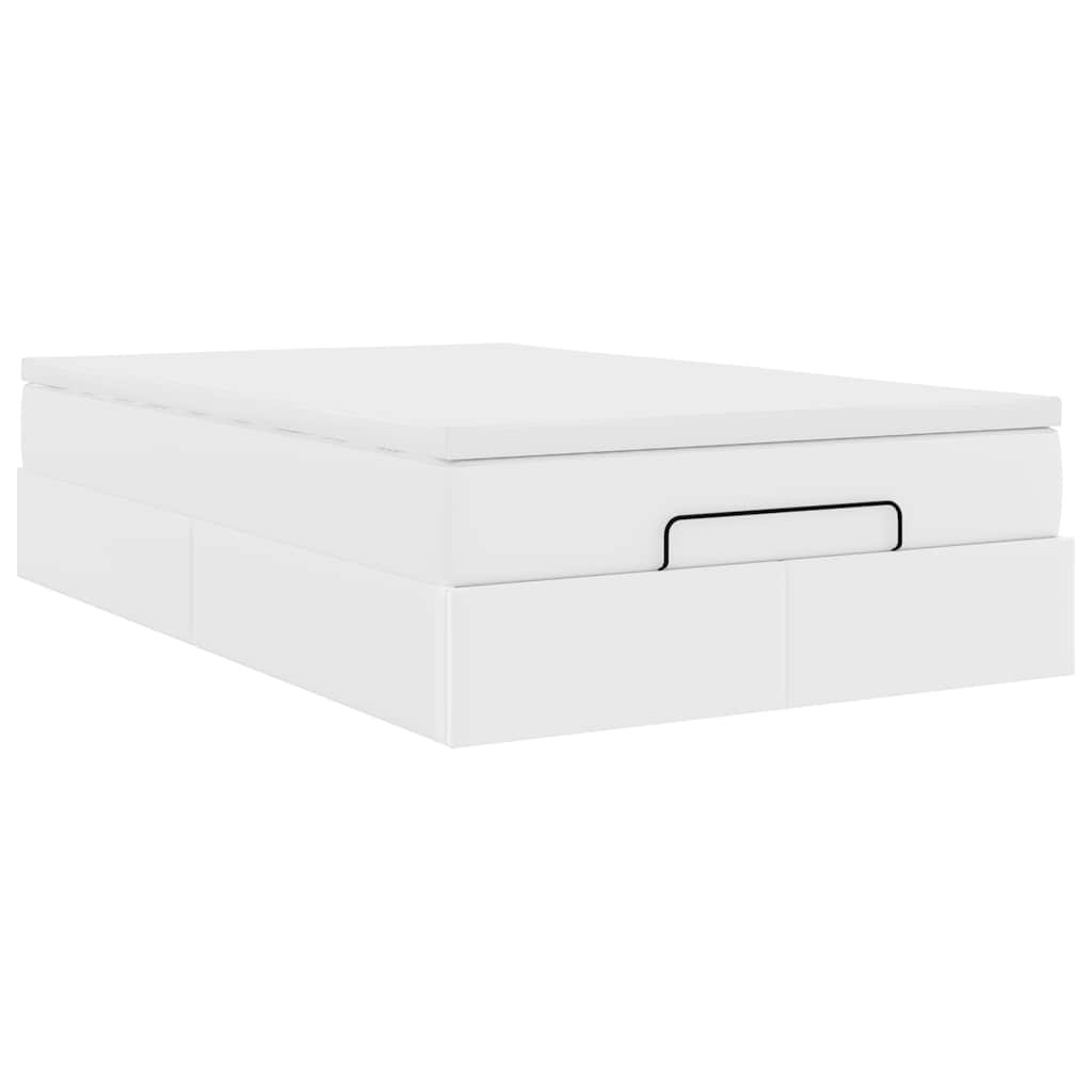 Οθωμανικό κρεβάτι με στρώμα Λευκό 120x190 cm Faux Leather - Pakobazaar