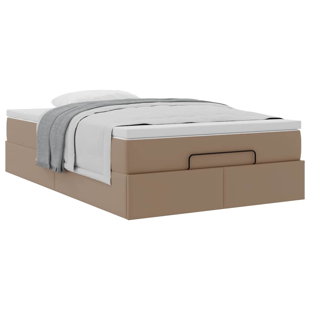 Οθωμανικό κρεβάτι με στρώμα Cappucino 120x190cm Faux Leather - Pakobazaar